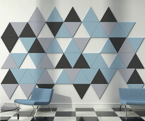 DIY Simple Triangular Wall Decorative Sound Absorbing Panels For Office