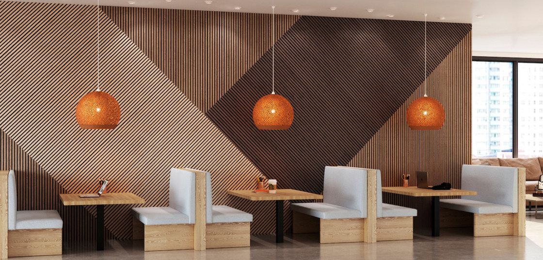 Wall Ceiling Decorative Acoustic Slat Wood Wall Panels Sound Absorb Board