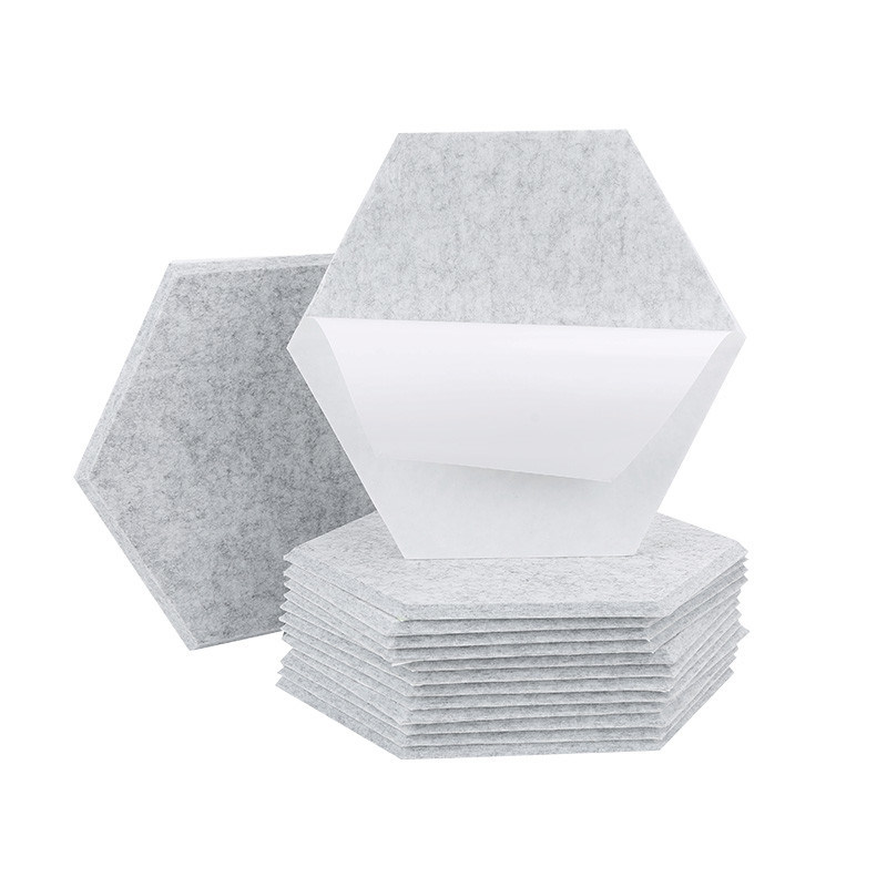 Self Adhesive Sound Absorbing Hexagon Acoustic Wall Panels Polyester ...
